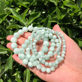 Green Angelite Larimar Bracelet Round Bead Crystal Reiki Healing Stone