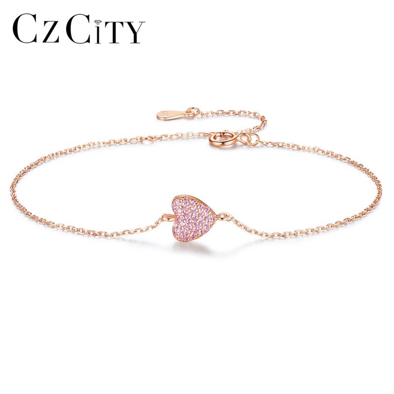 925 Silver Heart CZ Charming Fine Jewelry for Christmas Gift