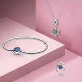 925 Silver Heart Infinity Wishbone Heart Disc Fan Clasp Bracelet
