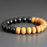 8mm Sandalwood Tourmaline Beads Bracelet Meditation Chain