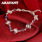 925 Silver Butterfly Bracelet Chains For Women Jewelry