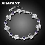 925 Silver Butterfly Bracelet Chains For Women Jewelry