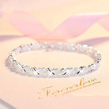 European Woman Girl Party Wedding Gift Silver OX 999 Sterling Silver Bracelet