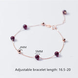 925 Silver Red Beads Charm Bracelet