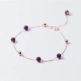 925 Silver Red Beads Charm Bracelet