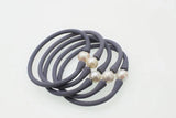 10-11mm Freshwater Pearl & Grey Silicone Bracelet 7.5in
