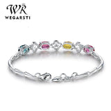 WEGARASTI Silver 925 Gemstone Women Bracelet Wedding Gift