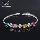 WEGARASTI Silver 925 Gemstone Women Bracelet Wedding Gift