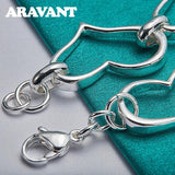925 Silver Full Heart Charm Bracelet Wedding Jewelry