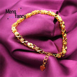 Vietnam Sand 24K Plated Lucky Grass Bracelet Retro Charms Jewelry Sets Women