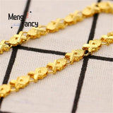 Vietnam Sand 24K Plated Lucky Grass Bracelet Retro Charms Jewelry Sets Women