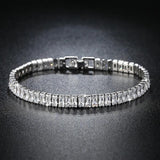 Princess Cut Silver Bracelet Bangle for Women