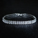 Princess Cut Silver Bracelet Bangle for Women