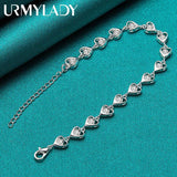925 Silver Heart AAAAA Zircon Bracelet Women Party Christmas Gift