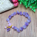 Natural Amethyst Raw Stone Bracelet Small Cluster Beads Purple Jewelry