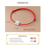 925 Silver Cloud Red Rope Bracelet Classic Party Jewelry