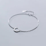 925 Silver Crescent Moon Charm Bracelet for Women