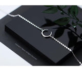 925 Silver Crescent Moon Charm Bracelet for Women