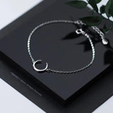 925 Silver Crescent Moon Charm Bracelet for Women