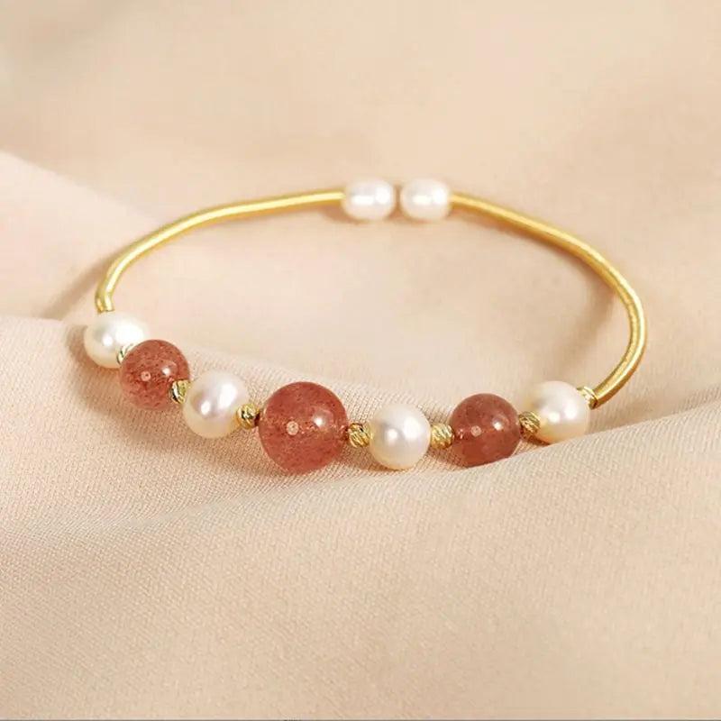 Freshwater Pearls Strawberry Crystal Bracelet for Women