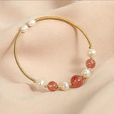 Freshwater Pearls Strawberry Crystal Bracelet for Women