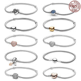 925 Silver Bucket Buckle Couple Bracelet for Charm Beaded DIY Jewelry