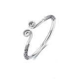 S999 Silver Couple Bracelet with Tight Band Mantra and Cudgel
