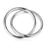 Creative 925 Silver Jewelry Big Bangles Double Ring Unisex Style