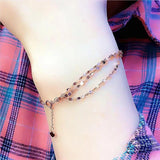 14K Rose Gold Hollow Flower Bracelet 585 Purple Classic Light Jewelry