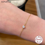 925 Sterling Silver Charm Bracelet with Zircon