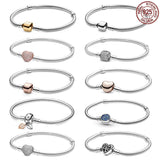 S925 Mother's Family Tree Heart Bracelet for Beads DIY Jewelry