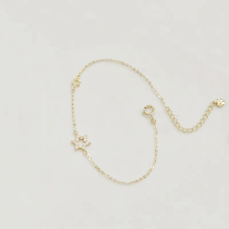 925 Silver Zircon Bracelet for Girl Japanese INS Silver Jewelry