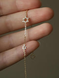 925 Silver Zircon Bracelet for Girl Japanese INS Silver Jewelry