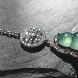 Natural Chalcedony Gourd Bracelet Chinese Retro Lady Silver Jewelry