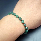 Natural Jade Emerald 6mm Beads Bracelet Bangle Woman Amulet