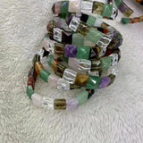 Green Aventurine Jade Rose Quartz Amethyst Bangle Bracelet