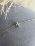 925 Silver Mini Four Zircon Flower Bracelet Party Jewelry