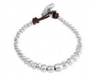 925 Silver Red Green String Rose Charm Bead Bracelet Gift