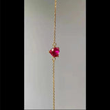 925 Silver Red Heart Bracelet for Girl INS Light Student Jewelry