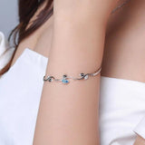 925 Silver Leaf Charm Bracelet Women