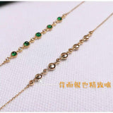S925 Sterling Silver Diamond Candy Beans Bracelet with Natural Emerald