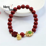 Cinnabar Purple Sand Fortunate Bracelet Amulets Fine Jewelry