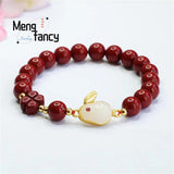 Cinnabar Purple Sand Rabbit Bracelet Amulet Jewelry Gift
