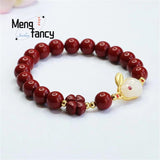Cinnabar Purple Sand Rabbit Bracelet Amulet Jewelry Gift