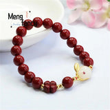 Cinnabar Purple Sand Rabbit Bracelet Amulet Jewelry Gift