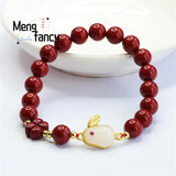 Cinnabar Purple Sand Rabbit Bracelet Amulet Jewelry Gift