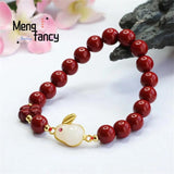 Cinnabar Purple Sand Rabbit Bracelet Amulet Jewelry Gift