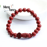 Natural Cinnabar Purple Sand RuYi Pixiu Bracelet Amulets Mascots Fine Jewelry