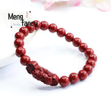 Natural Cinnabar Purple Sand RuYi Pixiu Bracelet Amulets Mascots Fine Jewelry