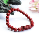 Natural Cinnabar Purple Sand RuYi Pixiu Bracelet Amulets Mascots Fine Jewelry